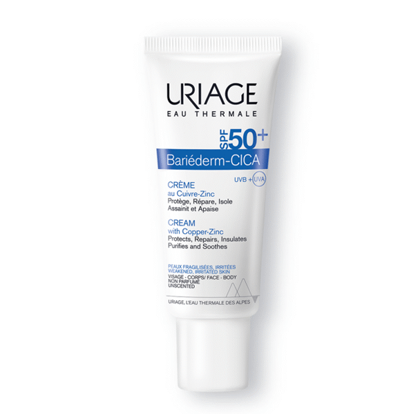 Uriage – Bariéderm – Cica-Crème Spf50+ Au Cuivre-Zinc – 40 Ml
