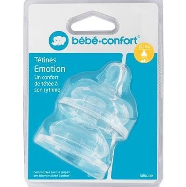 Bébé Confort – Tétines Emotion Col Large T1 (x 2) 3 Vitesses (0-12M +)