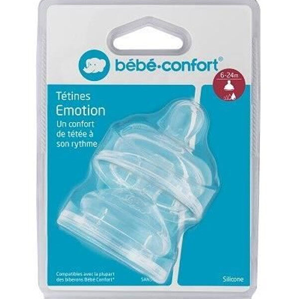 Bébé Confort – Tétines Emotion Col Large T3 (x 2) 3 Vitesses (6-24M +) 6968