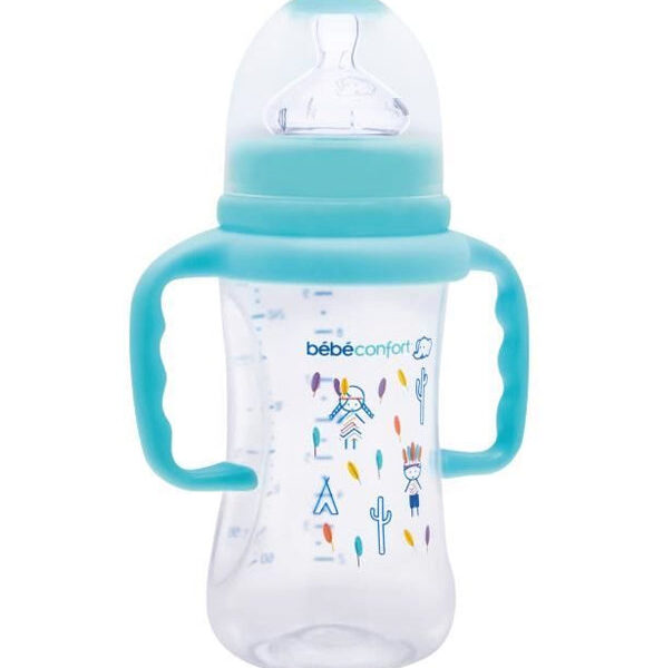Bébé Confort – Biberon Maternity avec Poignées 270 Ml Indians Bleu (6-24M +)