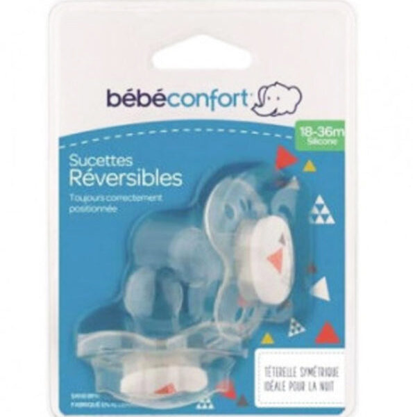 Bébé Confort – Sucettes Réversibles en Silicone (x 2) Gris (18-36M +)