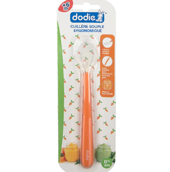 Dodie – Cuillère Longue Souple Ergonomique (6M+)