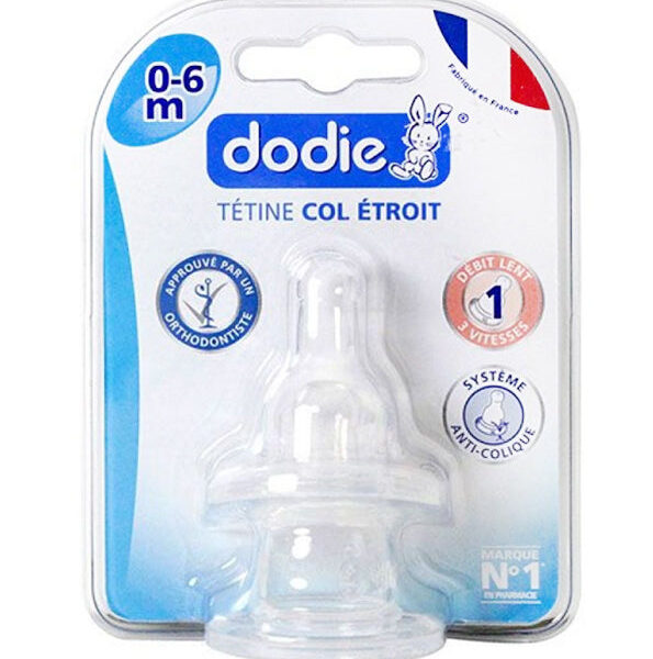 Dodie – Tétines Col Étroit (0-6 M) 3 Vitesses Débit 1 (x 2)