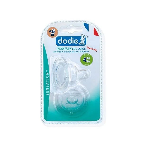 Dodie – Tétine Sensation+ Plate Anti-colique 4 Liquide Épais