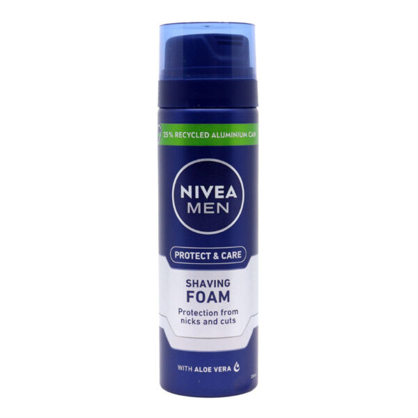 Nivea – Men Mousse à Raser Hydratante Protect & Care 200 Ml Confort, Douceur & Protection de la Peau