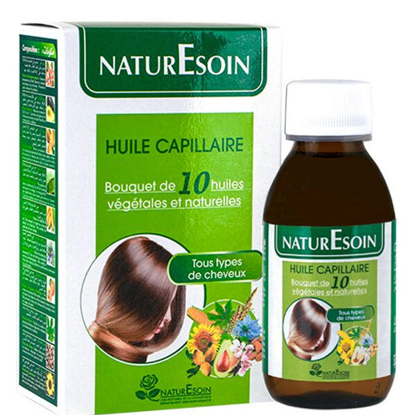 NaturEsoin – Huile Capillaire 10 Bain d’Huiles Végétales – 125 Ml