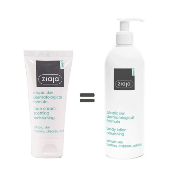 Ziaja – Med Crème Visage Atopic Hydratante 50 Ml= Emulsion Hydratant – 400 Ml