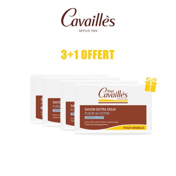 Rogé Cavaillès – Cavailles Savon Surgras Extra Doux Amande Verte 3+1 Offert