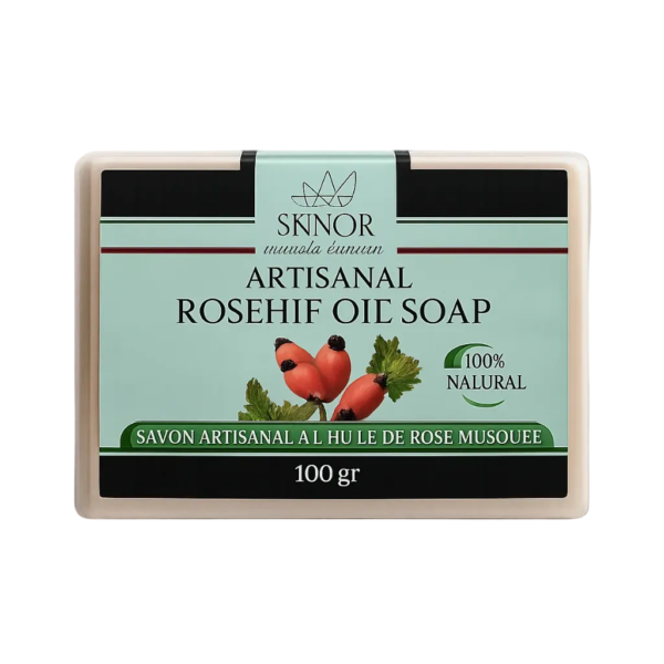 Skinor – Savon Artisanal Rose Musquée 100 G Nettoyage Doux & Éclat Naturel