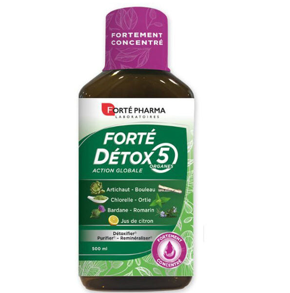 Forte Pharma – Forte Detox Action Globale x 5 Citron – 500 Ml