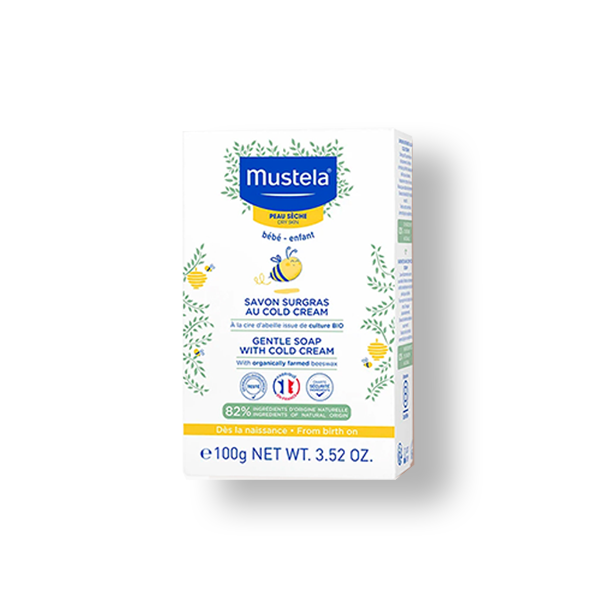Mustela – Savon Surgras au Cold Cream à la Cire d’Abeille Bio – 100 G
