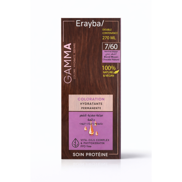 Erayba – Gamma Coloration 7/60 Blonde Moyen Chocolat