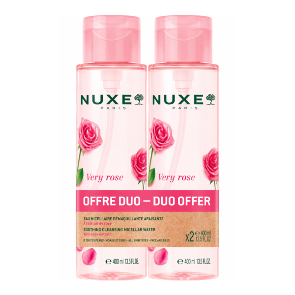 NUXE – Very Rose Eau Micellaire Apaisante 2 x 400 Ml (Offre Duo)