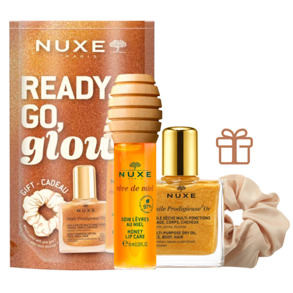 NUXE – Coffret Ready, Go, Glow 2 Produits = Chouchou Offert