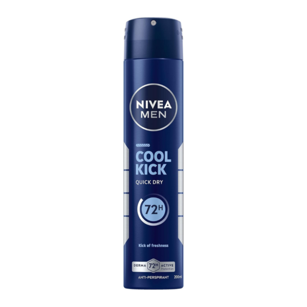 Nivea – Men Déodorant Spray Cool Kick 72h 200 Ml Fraîcheur Intense