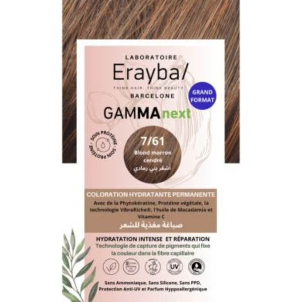 Erayba – Gamma Next Coloration 7/61 Blond Fonce Marron Coloration Hydratante Permanente