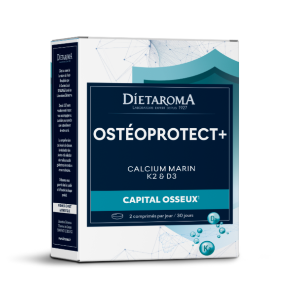 Dietaroma – Ostéoprotect+ Calcium Marin, Vitamines K2 & D3 – 60 Comprimés