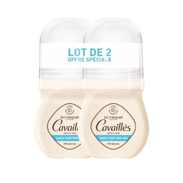 Rogé Cavaillès – Cavaillès Lot de 2 Deodorant sans Parfum 48H Roll-on – 2 x 50 Ml