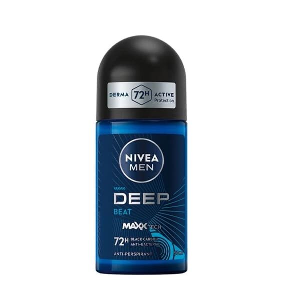 Nivea – Déodorant Roll-on Men 50 Ml Deep Black Carbon Beat