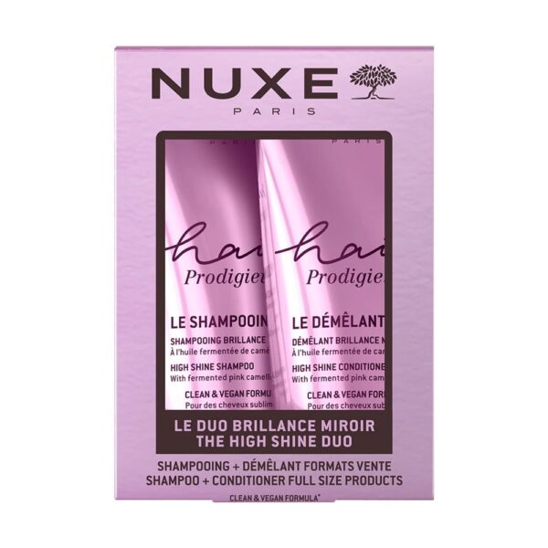 NUXE – Hair Prodigieux Duo Brillance Miroir Shampooing 200 Ml + Conditioner – 200 Ml