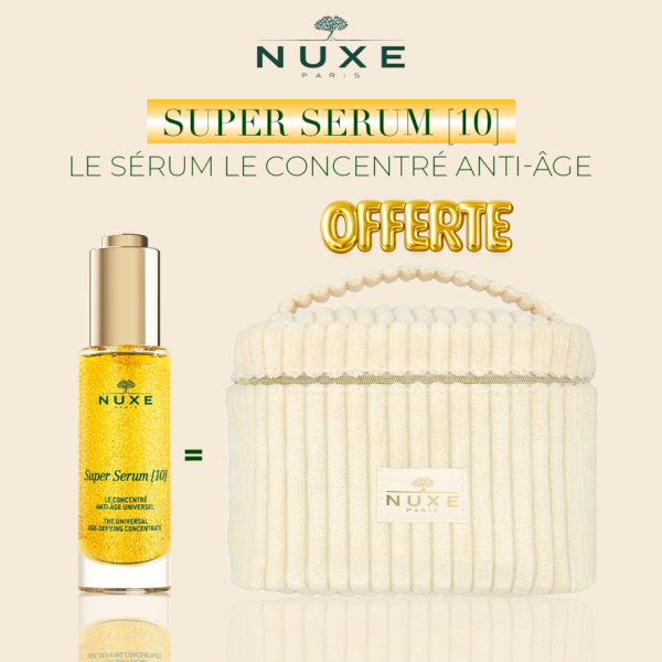 NUXE – Le Concentré Anti-âge Universel Super Serum [10] 30 Ml = Trousse Biege Offert