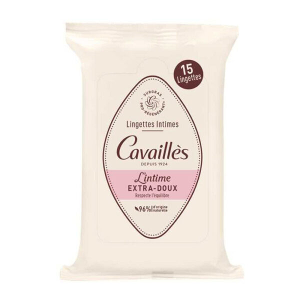Rogé Cavaillès – Cavailles Lingettes Intime Extra Doux – 15 Unités