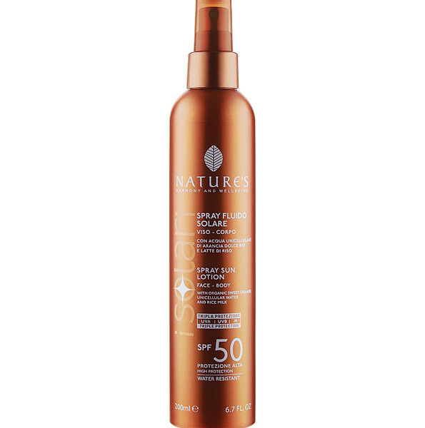 NaturEsoin – Nature’s ISolari Ecran Solaire en Lotion-spray Visage & Corps SPF 50 – 200 Ml