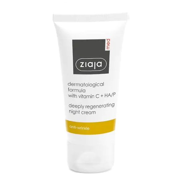 Ziaja – Med Anti-rides Crème de Nuit Régénérante Vitamine C et Ha/P – 50 Ml