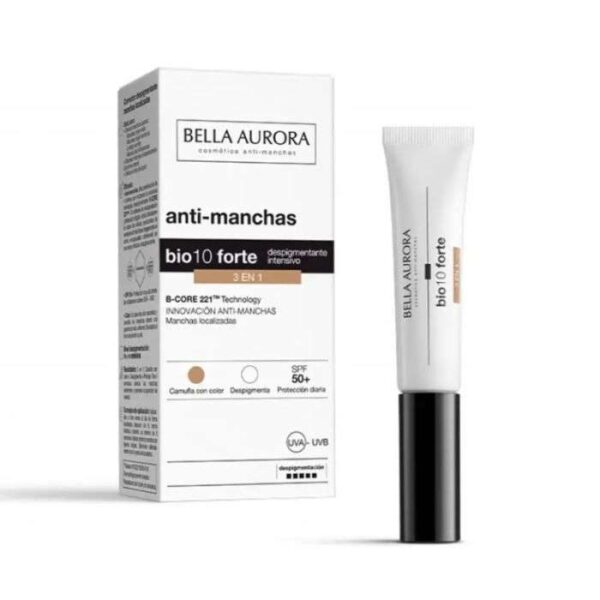Bella Aurora – Bio 10 Forte Anti Taches 3 en 1 SPF 50+ Teinte – 10 Ml