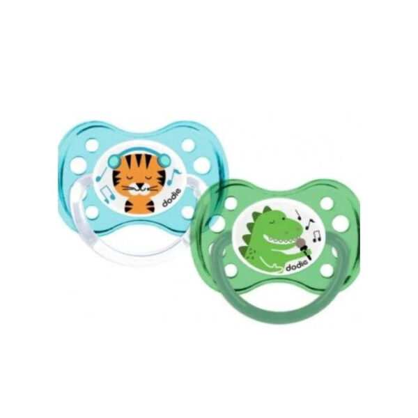 Dodie – Sucette Anatomique 28 +6M Duo Tigre/Dinosaure