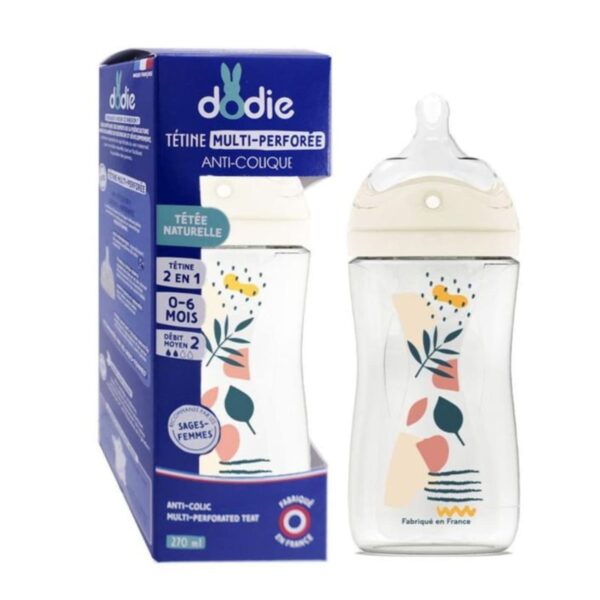 Dodie – Biberon Tetine Mult Anti Colique +6 Mois Debit 3 Rose – 330 Ml
