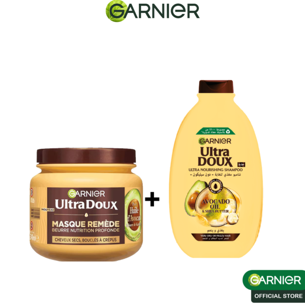 Garnier – Ultra Doux Hair Remedy Avocat & Karité Masque 340 Ml + Shampooing – 400 Ml