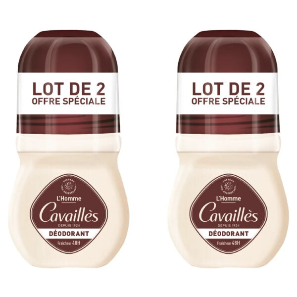 Rogé Cavaillès – Cavaillès Offre Special Lot de 2 Deodorant Dermato Déodorant Homme 48H Roll-on x 2 – 50 Ml