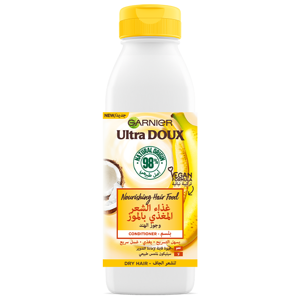 Garnier – Ultra Doux Hair Food Après Shampooing Nourissant à la Banane pour Cheveux Secs – 350 Ml