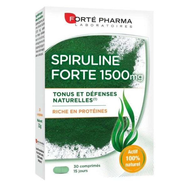 Forte Pharma – Spiruline Forte 1500 Mg Riche en Proteines – 30 Comprimes
