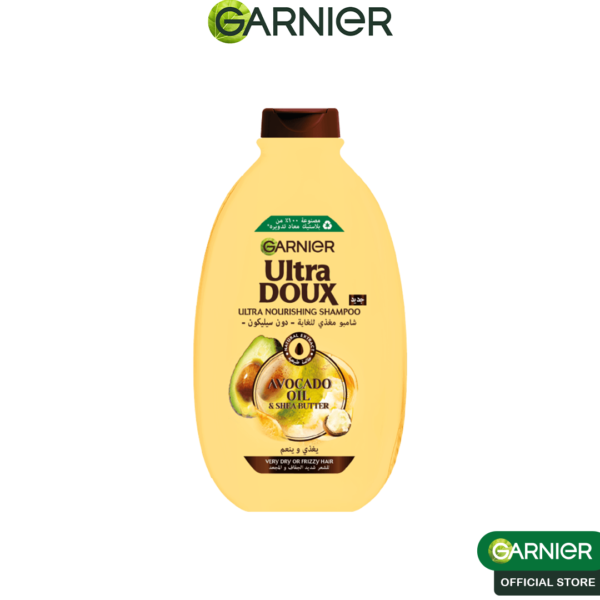 Garnier – Ultra Doux Shampooing Avocat & Karité 400 Ml Nutrition Intense Cheveux Secs et Ternes