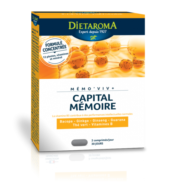 Dietaroma – Mémo Viv Capital Mémoire et Concentration – 60 Comprimés