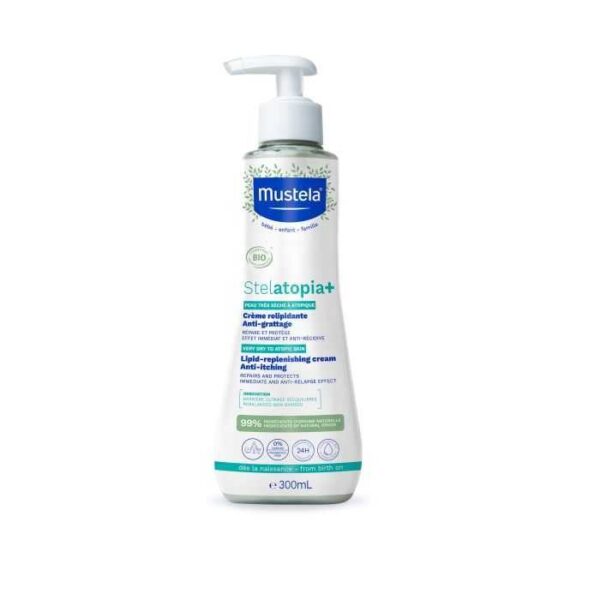 Mustela – Crème Relipidante, Anti-grattage, Certifiée Bio – 300 Ml