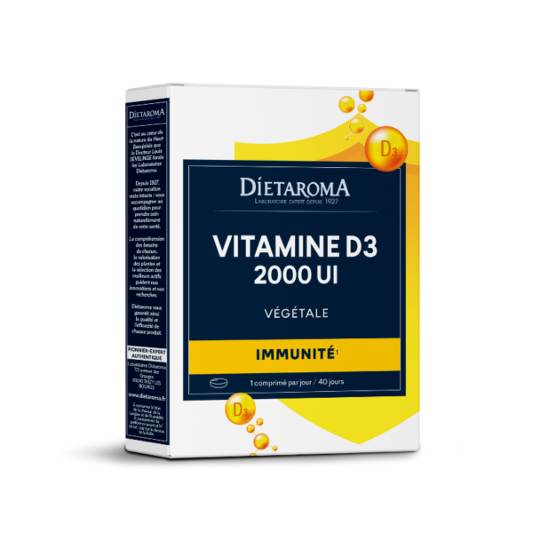 Dietaroma – Vitamine D3 Végétale – 40 Comprimés