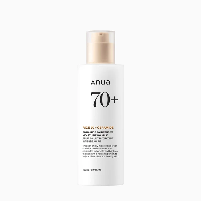 Anua – 70+ Ceramide Lait Hydratant Intense au Riz – 150 Ml