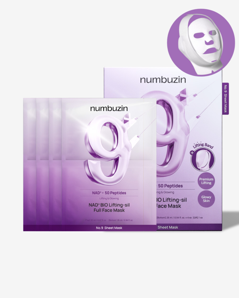 Numbuzin – No.9 NAD+ BIO Lifting-sil Full Face Mask – 4 Sheets + Lifting Band