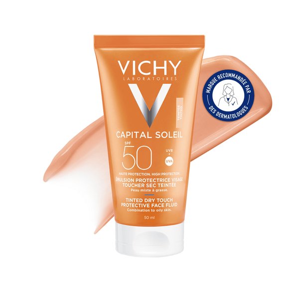 Capital Soleil Émulsion Toucher Sec Teintée SPF50 Vichy