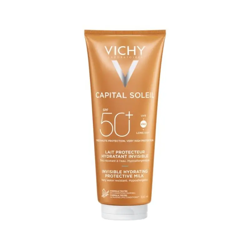 Vichy – Capital Soleil Lait Protecteur Hydratant Invisible SPF 50+ – 300 Ml 1 Capital Soleil Lait Protecteur Hydratant Invisible SPF 50+ Vichy