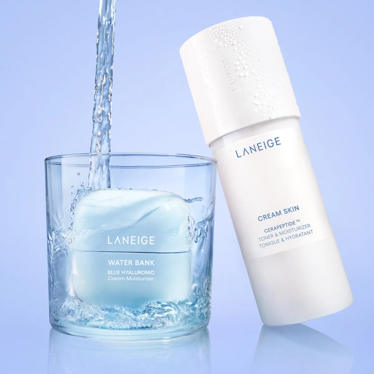 Soins hydratants Laneige Water Bank et Cream Skin