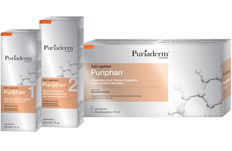 Soins capillaires énergisants Puriphan de Puriaderm